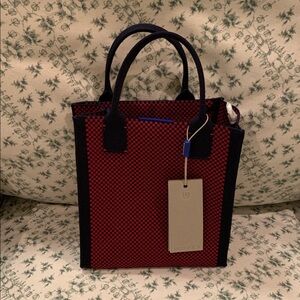 Rothy’s The Mini Handbag in Red/Blue Checkered